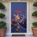 Australia Kangaroo Mascot Darts Door Cover Blue Edition