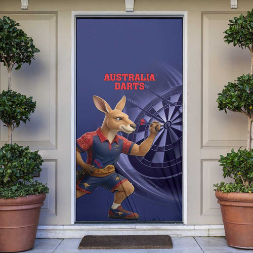 Australia Kangaroo Mascot Darts Door Cover Blue Edition