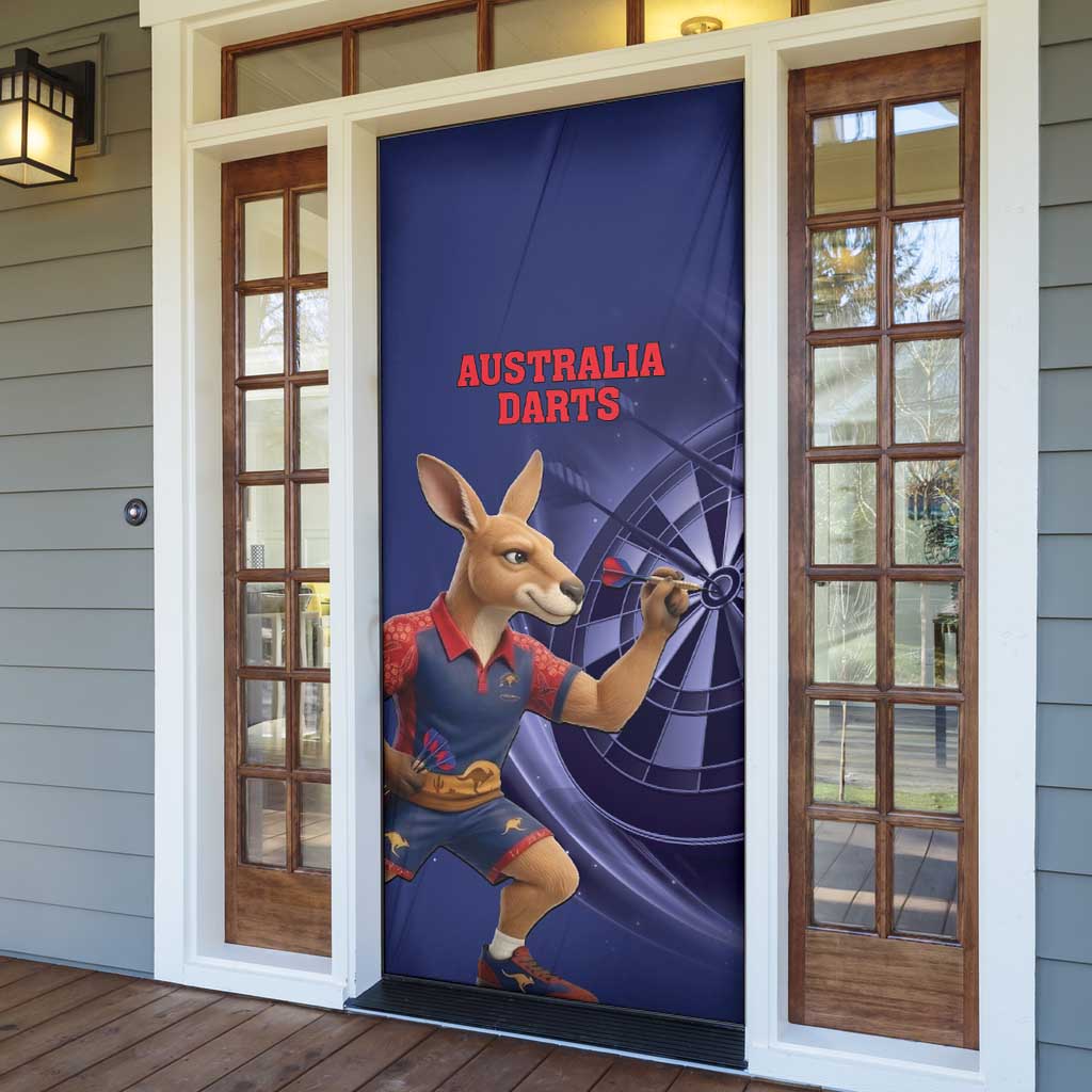 Australia Kangaroo Mascot Darts Door Cover Blue Edition
