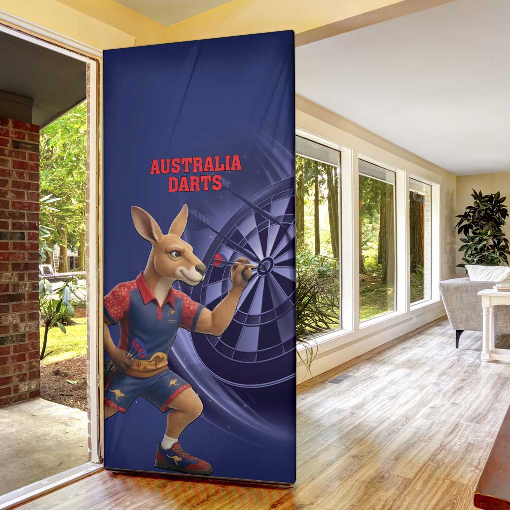 Australia Kangaroo Mascot Darts Door Cover Blue Edition