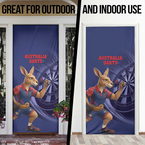 Australia Kangaroo Mascot Darts Door Cover Blue Edition