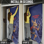 Australia Kangaroo Mascot Darts Door Cover Blue Edition