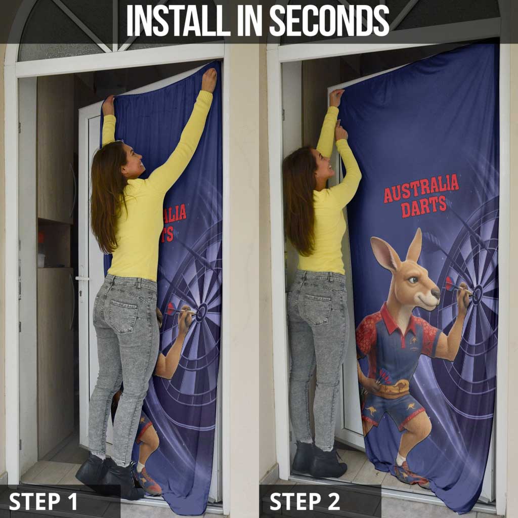 Australia Kangaroo Mascot Darts Door Cover Blue Edition