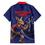 Australia Kangaroo Mascot Darts Family Matching Mermaid Dress and Hawaiian Shirt Blue Edition