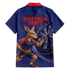 Australia Kangaroo Mascot Darts Family Matching Tank Maxi Dress and Hawaiian Shirt Blue Edition