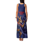 Australia Kangaroo Mascot Darts Family Matching Tank Maxi Dress and Hawaiian Shirt Blue Edition