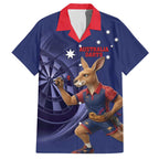 Australia Kangaroo Mascot Darts Hawaiian Shirt Blue Edition