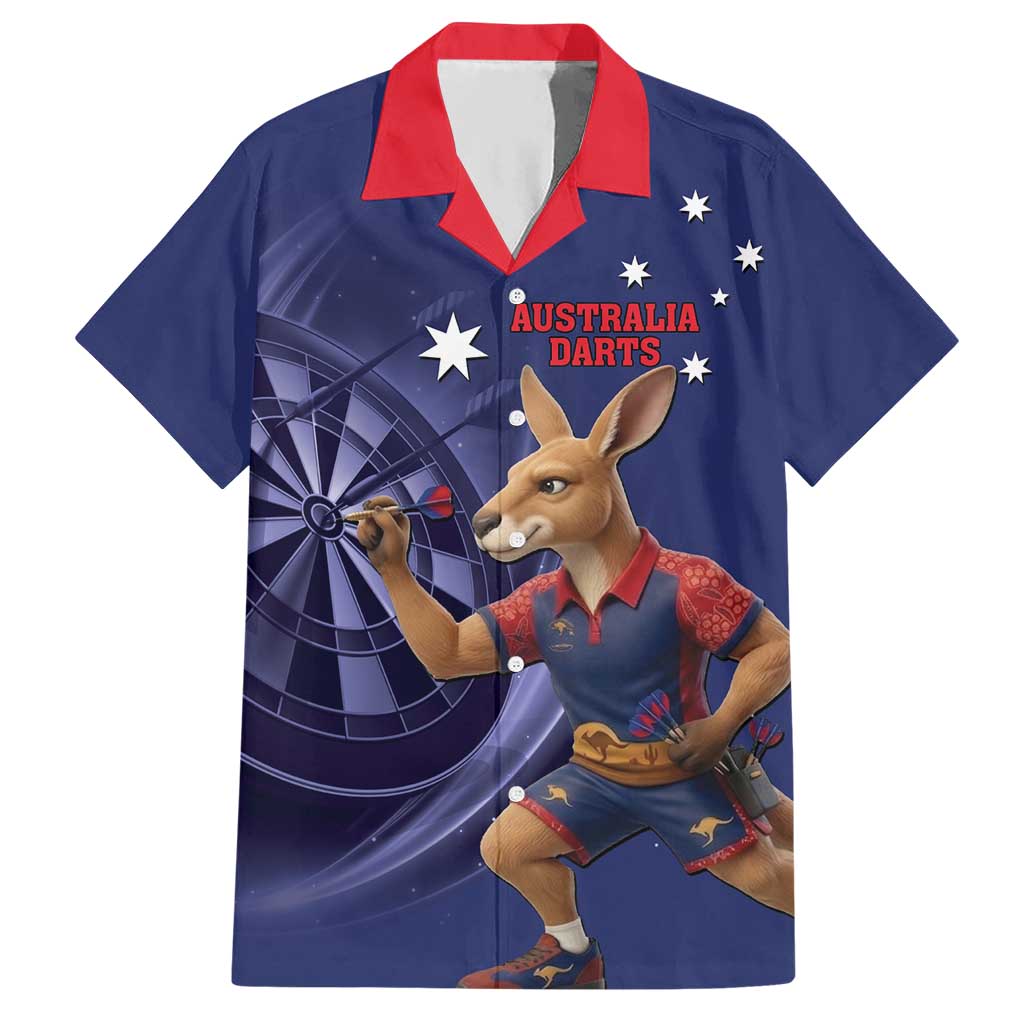 Australia Kangaroo Mascot Darts Hawaiian Shirt Blue Edition