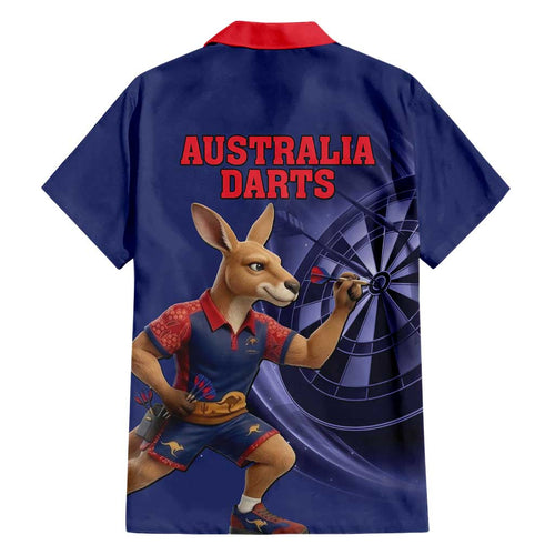 Australia Kangaroo Mascot Darts Hawaiian Shirt Blue Edition
