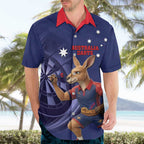 Australia Kangaroo Mascot Darts Hawaiian Shirt Blue Edition