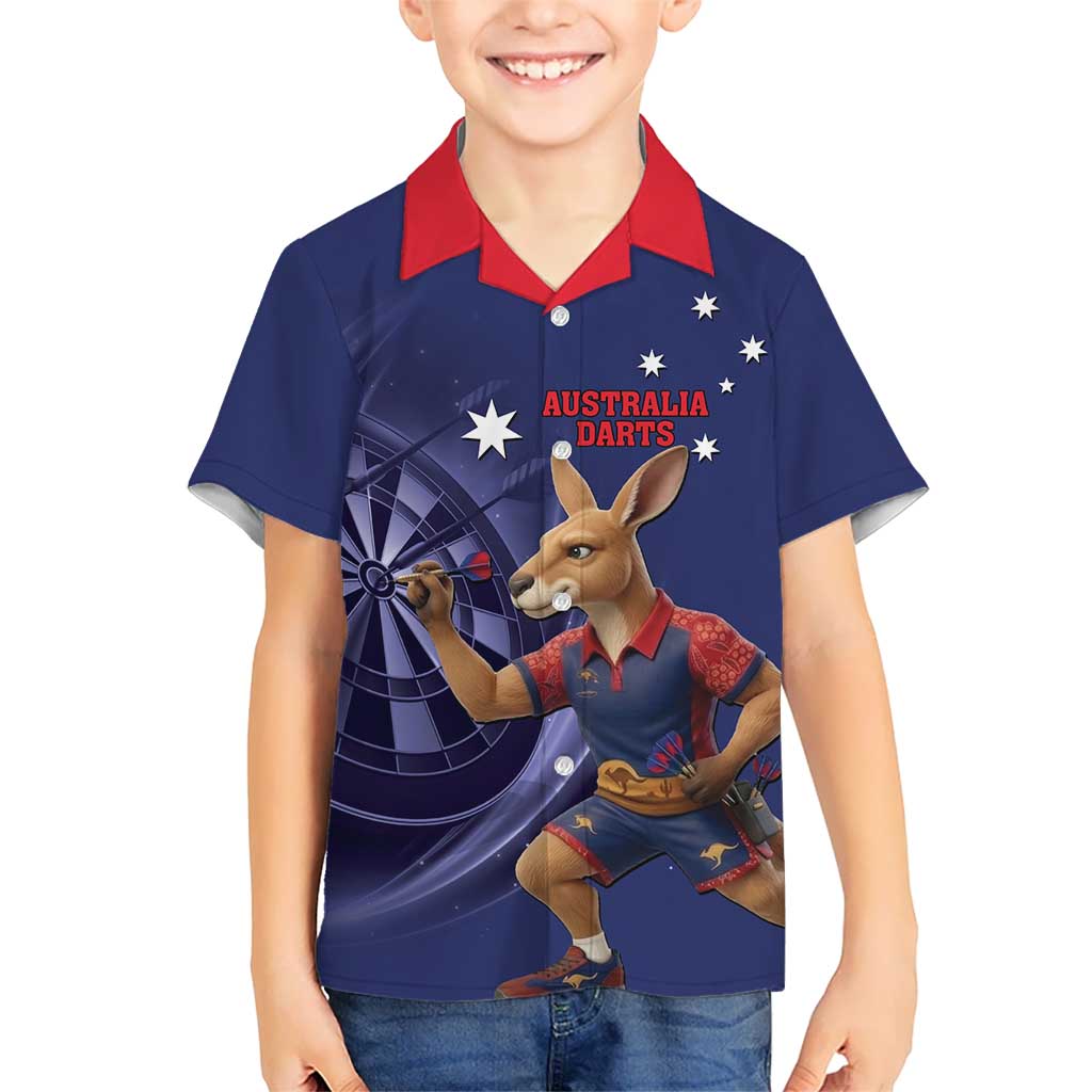 Australia Kangaroo Mascot Darts Hawaiian Shirt Blue Edition