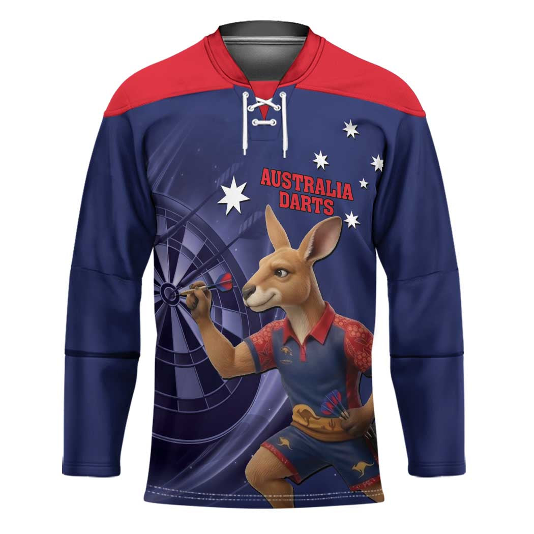 Australia Kangaroo Mascot Darts Hockey Jersey Blue Edition
