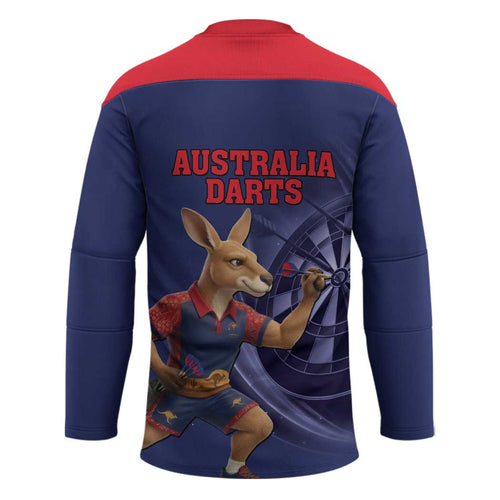 Australia Kangaroo Mascot Darts Hockey Jersey Blue Edition
