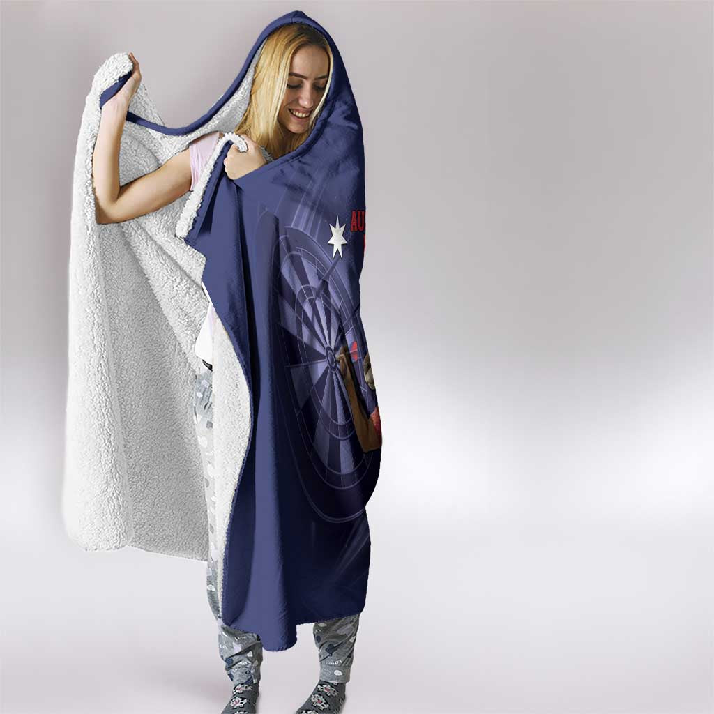 Australia Kangaroo Mascot Darts Hooded Blanket Blue Edition