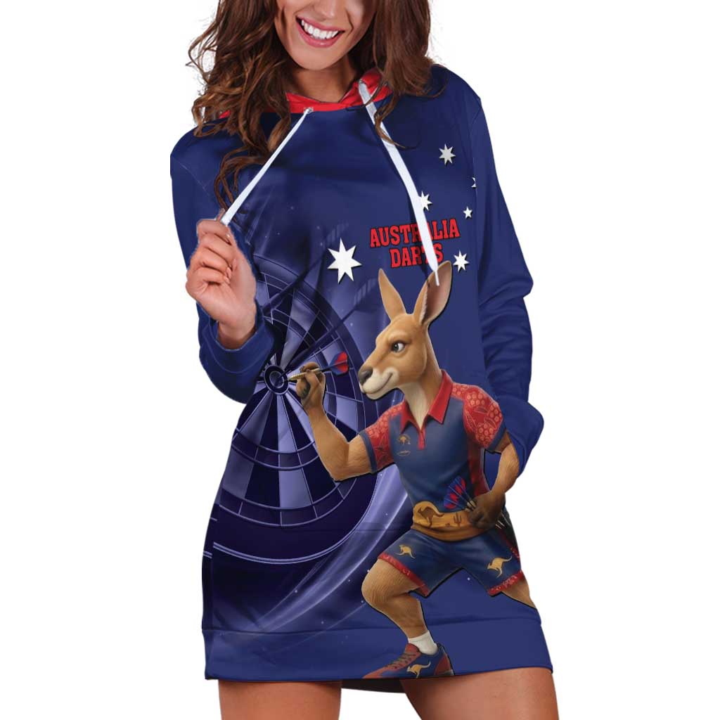 Australia Kangaroo Mascot Darts Hoodie Dress Blue Edition