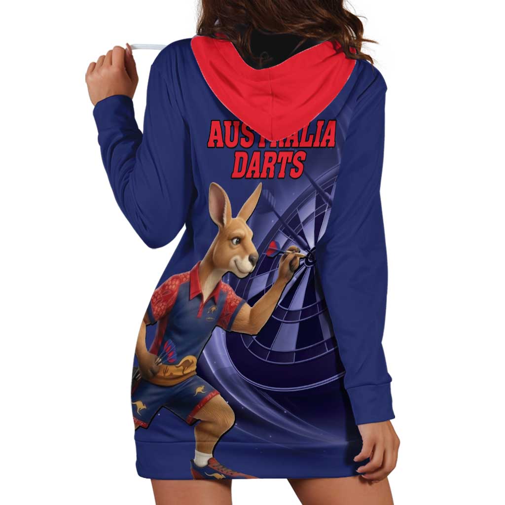 Australia Kangaroo Mascot Darts Hoodie Dress Blue Edition