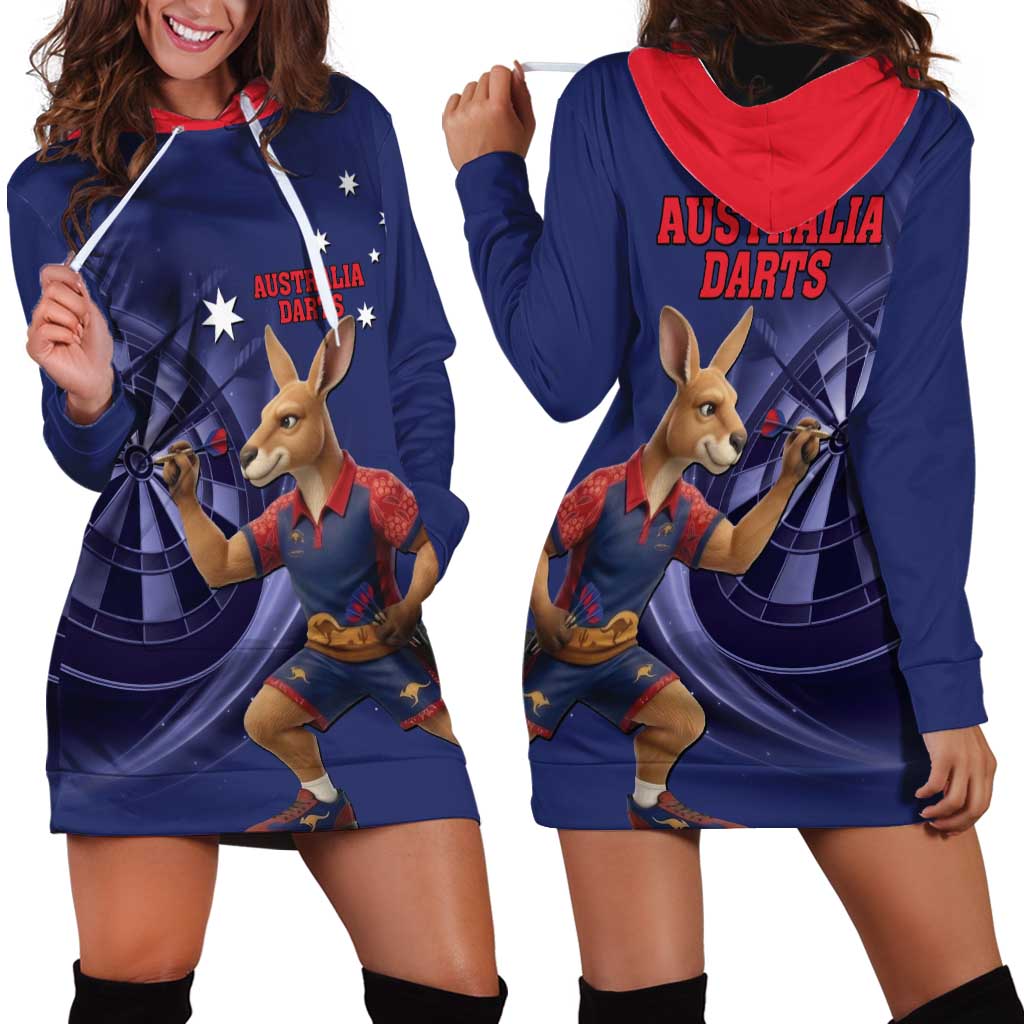 Australia Kangaroo Mascot Darts Hoodie Dress Blue Edition