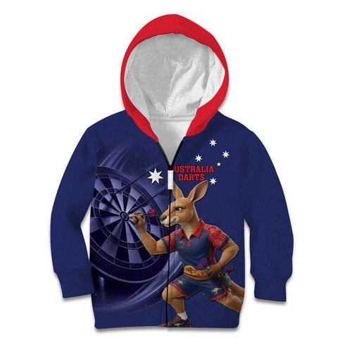 Australia Kangaroo Mascot Darts Kid Hoodie Blue Edition
