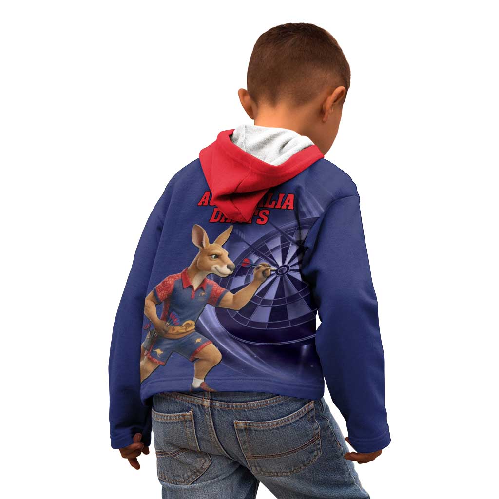 Australia Kangaroo Mascot Darts Kid Hoodie Blue Edition