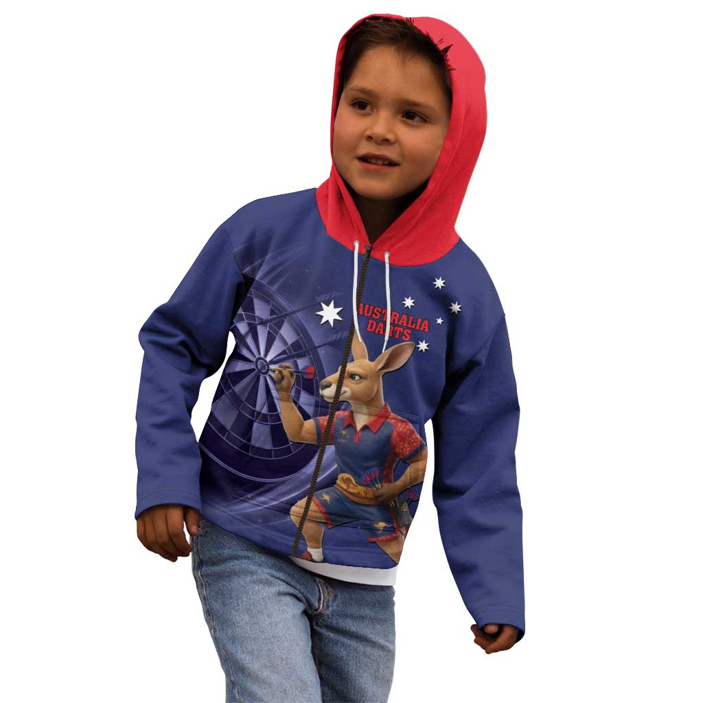 Australia Kangaroo Mascot Darts Kid Hoodie Blue Edition