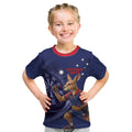 Australia Kangaroo Mascot Darts Kid T Shirt Blue Edition