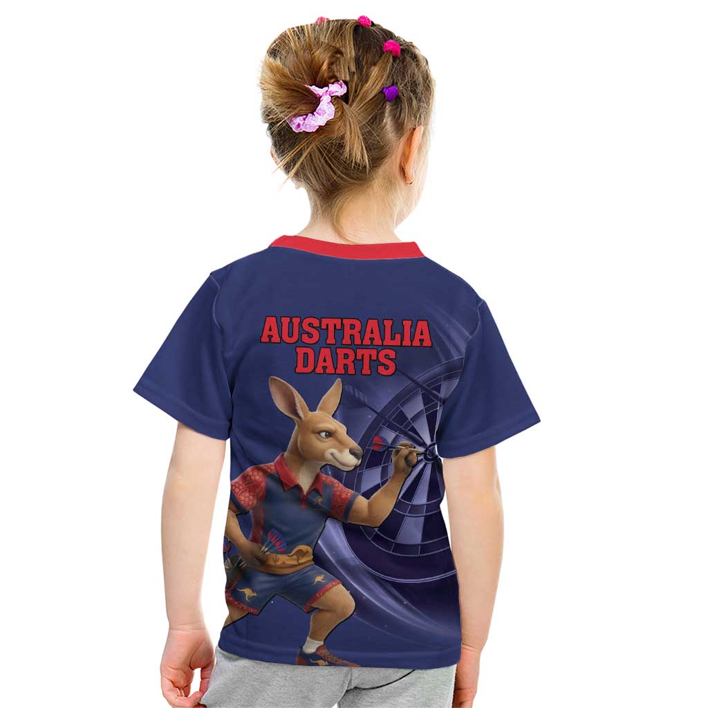 Australia Kangaroo Mascot Darts Kid T Shirt Blue Edition