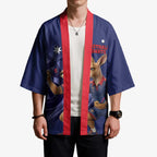 Australia Kangaroo Mascot Darts Kimono Blue Edition