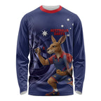 Australia Kangaroo Mascot Darts Long Sleeve Shirt Blue Edition