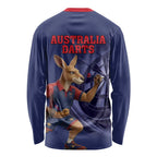 Australia Kangaroo Mascot Darts Long Sleeve Shirt Blue Edition
