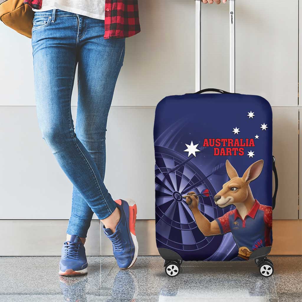 Australia Kangaroo Mascot Darts Luggage Cover Blue Edition