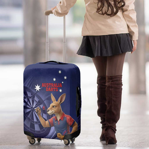 Australia Kangaroo Mascot Darts Luggage Cover Blue Edition