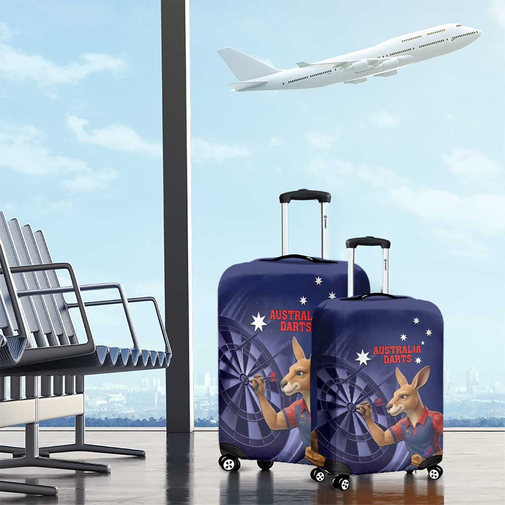 Australia Kangaroo Mascot Darts Luggage Cover Blue Edition