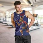 Australia Kangaroo Mascot Darts Men Tank Top Blue Edition