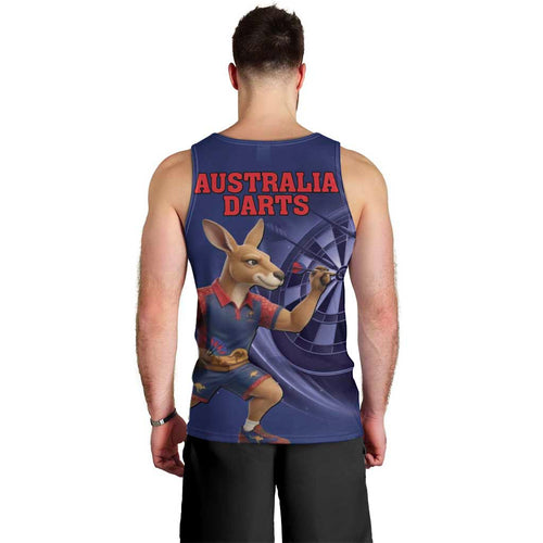 Australia Kangaroo Mascot Darts Men Tank Top Blue Edition