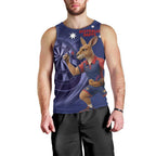 Australia Kangaroo Mascot Darts Men Tank Top Blue Edition