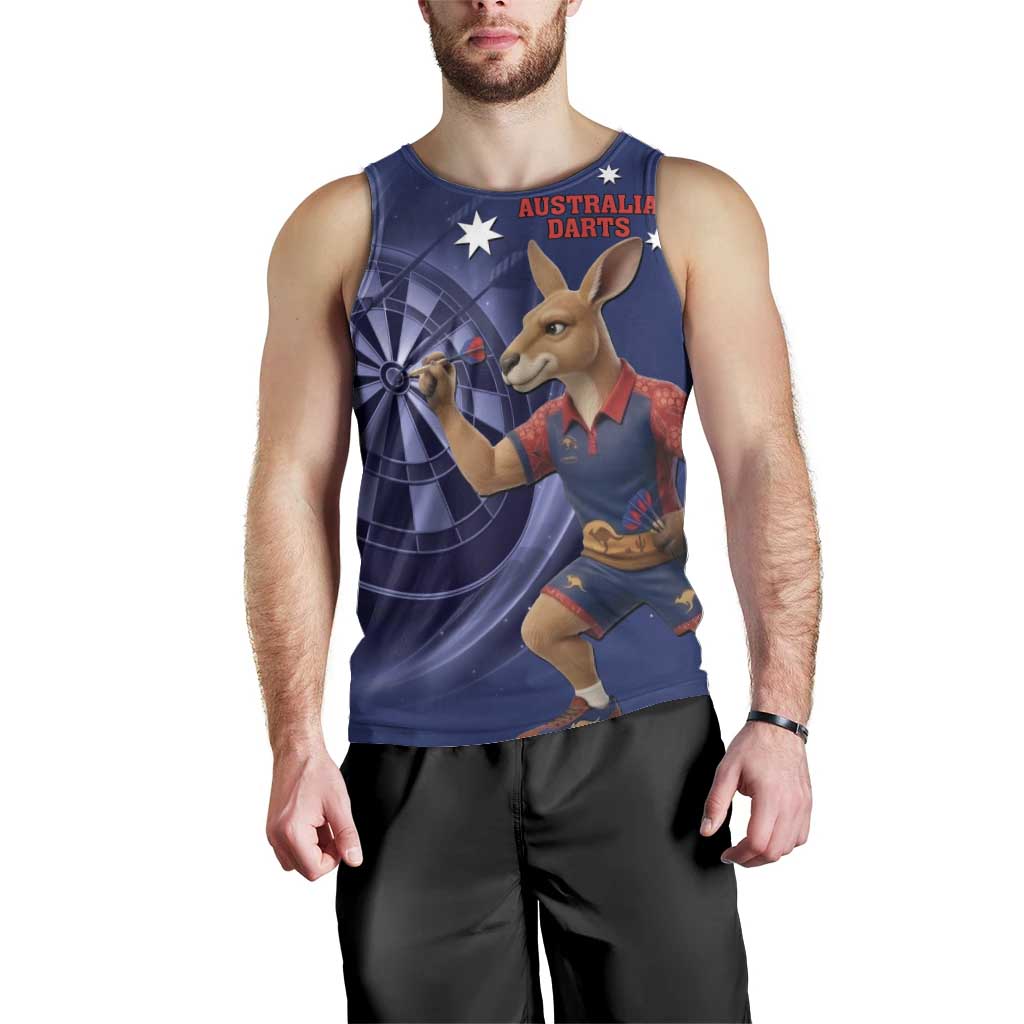 Australia Kangaroo Mascot Darts Men Tank Top Blue Edition