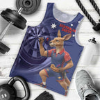 Australia Kangaroo Mascot Darts Men Tank Top Blue Edition
