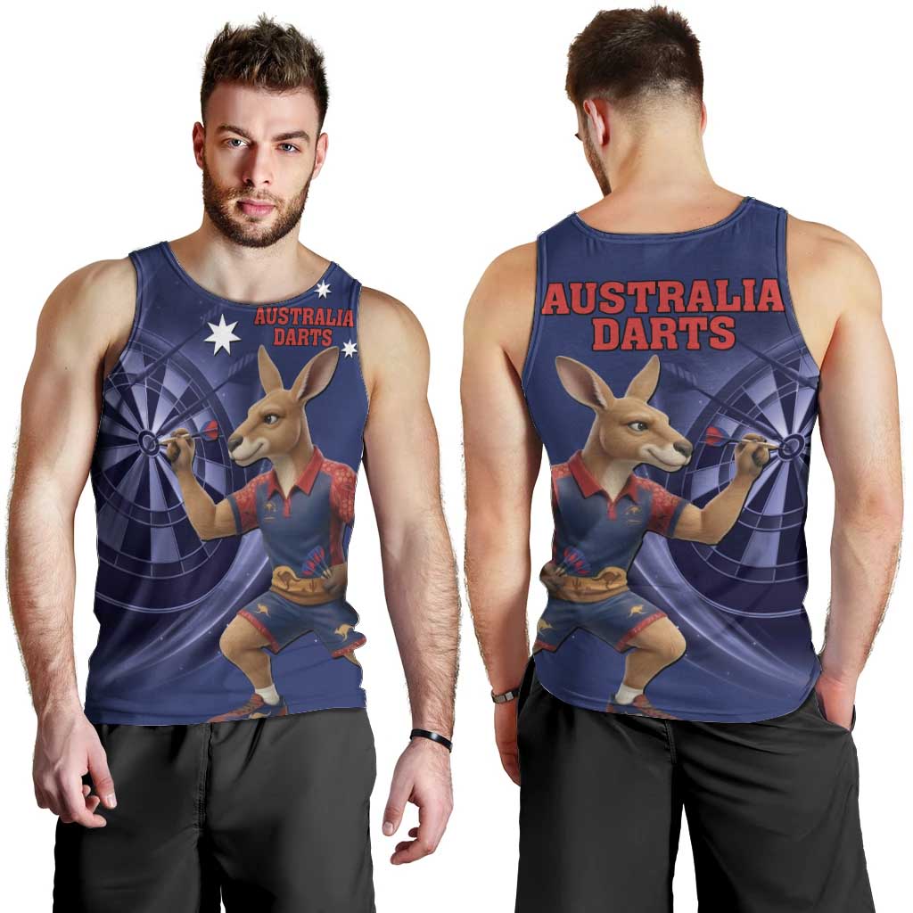 Australia Kangaroo Mascot Darts Men Tank Top Blue Edition