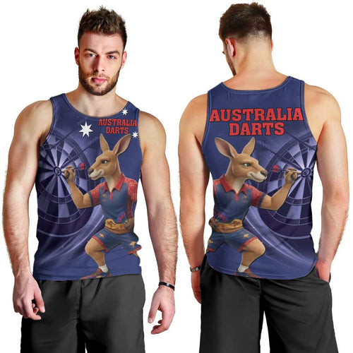 Australia Kangaroo Mascot Darts Men Tank Top Blue Edition