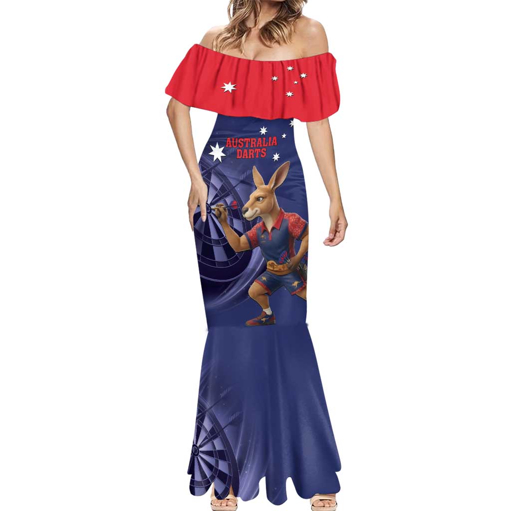 Australia Kangaroo Mascot Darts Mermaid Dress Blue Edition