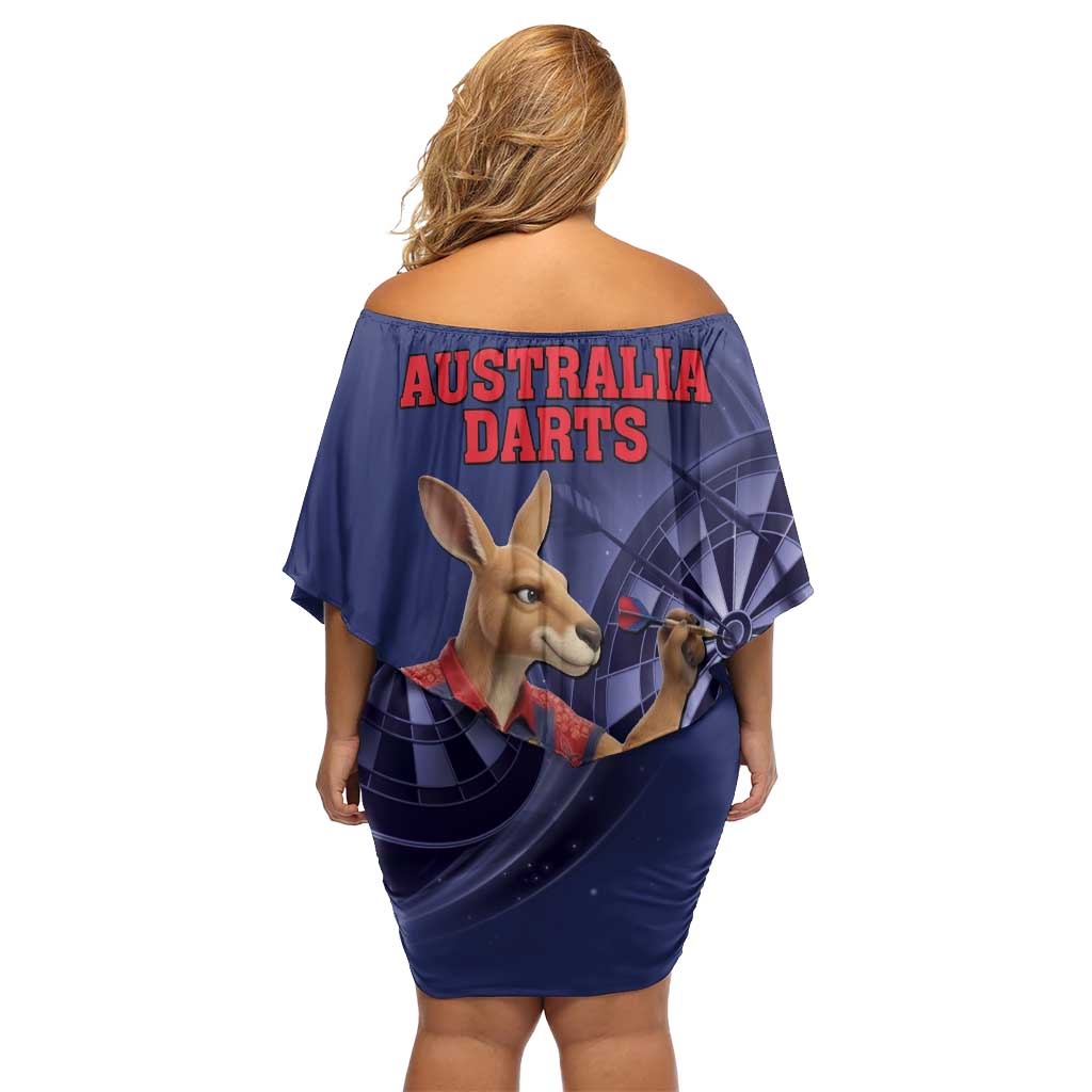 Australia Kangaroo Mascot Darts Off Shoulder Short Dress Blue Edition