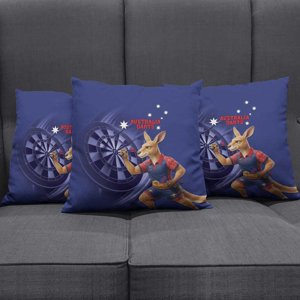 Australia Kangaroo Mascot Darts Pillow Cover Blue Edition