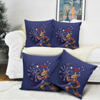 Australia Kangaroo Mascot Darts Pillow Cover Blue Edition