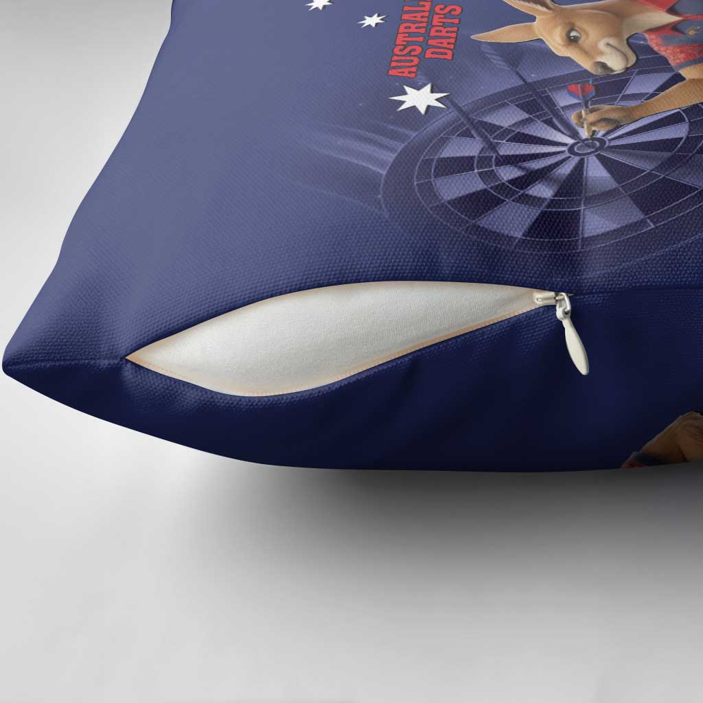 Australia Kangaroo Mascot Darts Pillow Cover Blue Edition