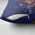 Australia Kangaroo Mascot Darts Pillow Cover Blue Edition
