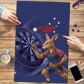 Australia Kangaroo Mascot Darts Puzzle Blue Edition