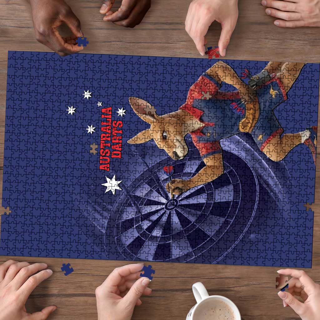 Australia Kangaroo Mascot Darts Puzzle Blue Edition