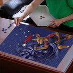 Australia Kangaroo Mascot Darts Puzzle Blue Edition