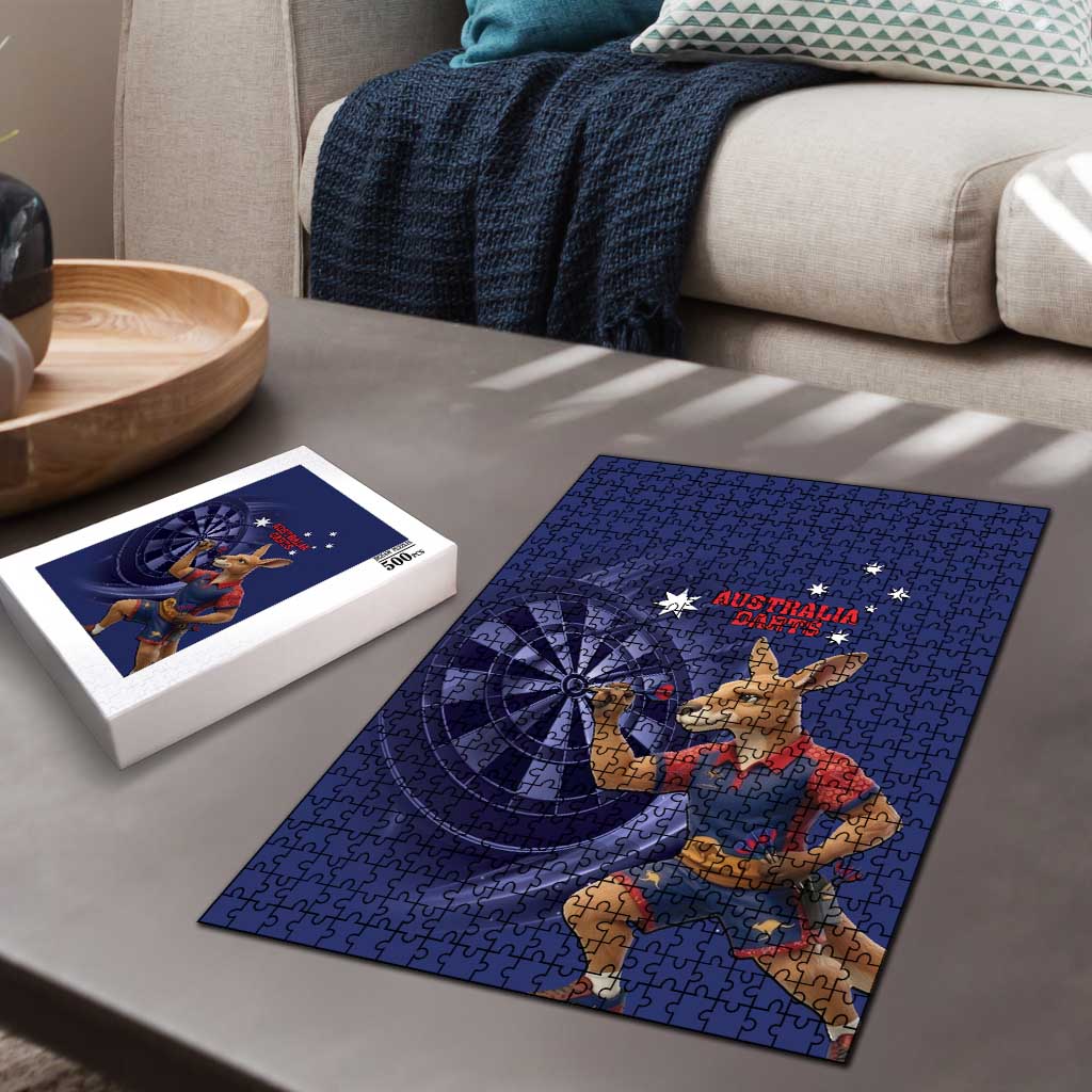 Australia Kangaroo Mascot Darts Puzzle Blue Edition