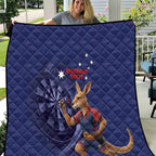 Australia Kangaroo Mascot Darts Quilt Blue Edition